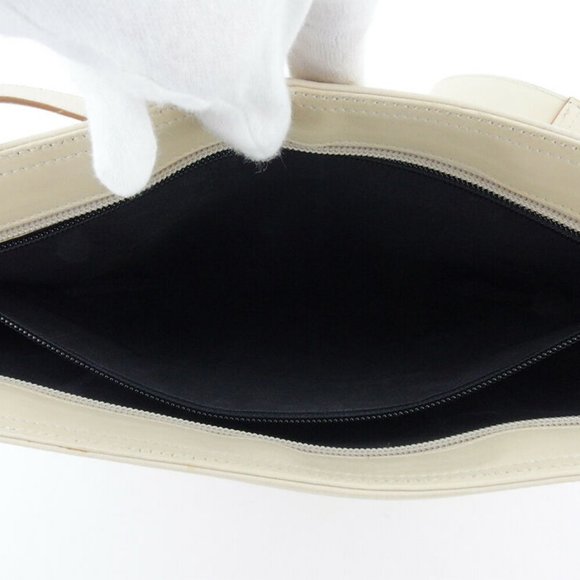 AUTHENTIC Salvatore Ferragamo tote bag check beige canvas - Picture 7 of 9